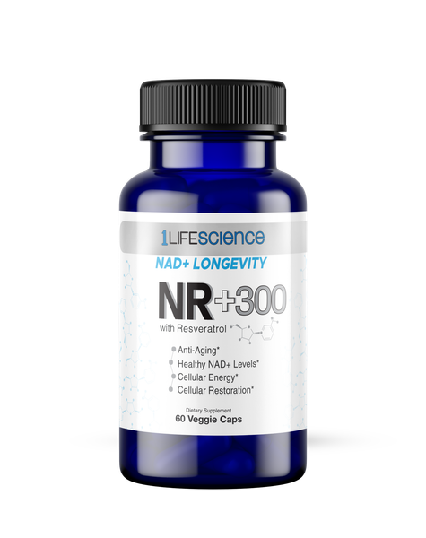 1LifeScience NR+ 300 with resveratrol 60 vegetarian capsules bottle