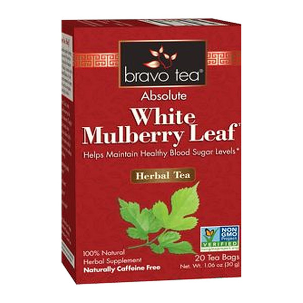Bravo Tea Absolute White Mulberry Leaf Herbal Tea box, 20 tea bags