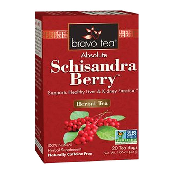 Bravo Tea Absolute Schisandra Berry Herbal Tea box, 20 tea bags