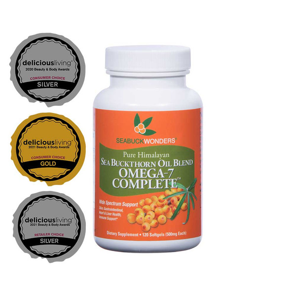SeabuckWonders Omega-7 Complete Sea Buckthorn Oil Blend softgels bottle