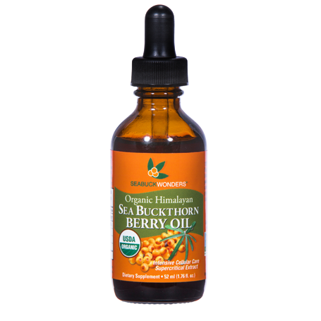 SeabuckWonders Organic Himalayan Sea Buckthorn Berry Oil 1.76 fl oz dropper bottle