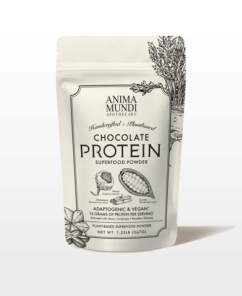 Anima Mundi Chocolate Protein Superfood Powder, Plant Protein + Adaptogens, 1.25 lb