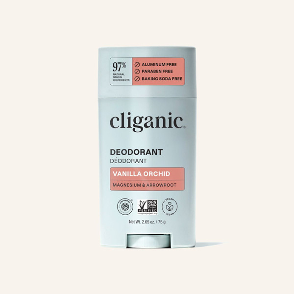 Cliganic Aluminum-Free Deodorant, Vanilla Orchid, 2.65 oz
