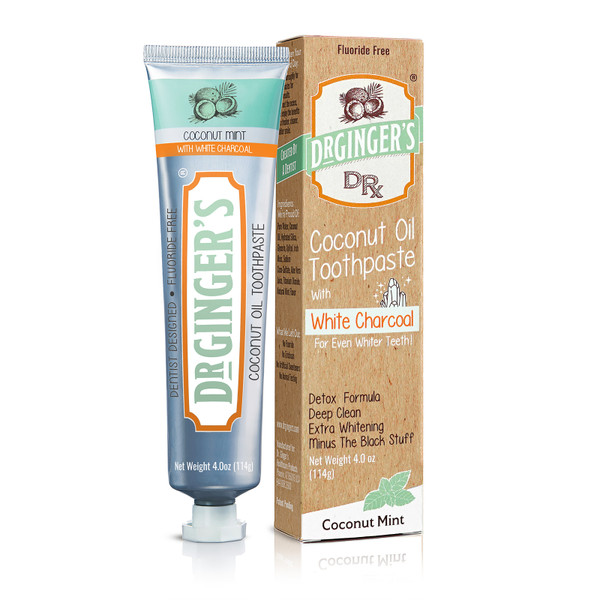 Dr. Ginger's White Charcoal Coconut Oil Toothpaste, Coconut Mint, 4 oz