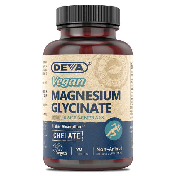 Deva Vegan Magnesium Glycinate with Trace Minerals, 90 Tablets