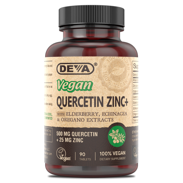 Deva Vegan Quercetin 500 mg with Zinc & Elderberry, 90 Tablets