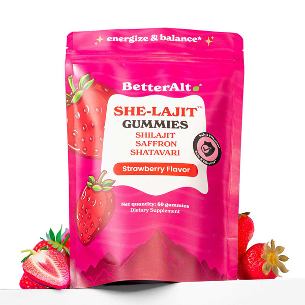 Better Alt She-Lajit Gummies, Strawberry, 60 Gummies