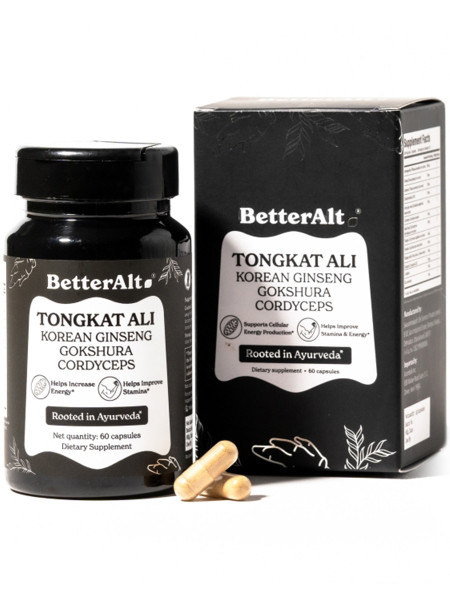 Better Alt Tongkat Ali with Korean Ginseng, Gokshura & Cordyceps, 60 Capsules