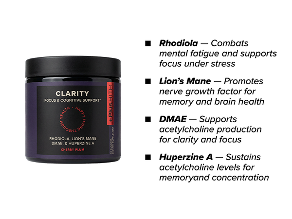 +PlusHLTH Clarity Cognitive Support Gummies, Cherry Plum, 30 Gummies
