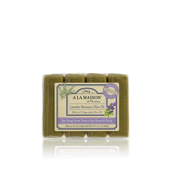 A La Maison Bar Soap Value Pack, Lavender Rosemary Olive Oil, 4 x 3.5 oz Bars