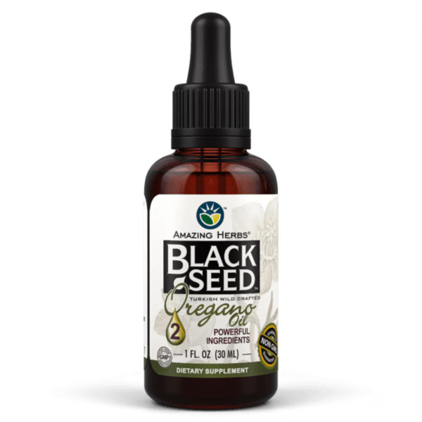 Amazing Herbs Black Seed Oil with Oregano Oil, 1 fl oz