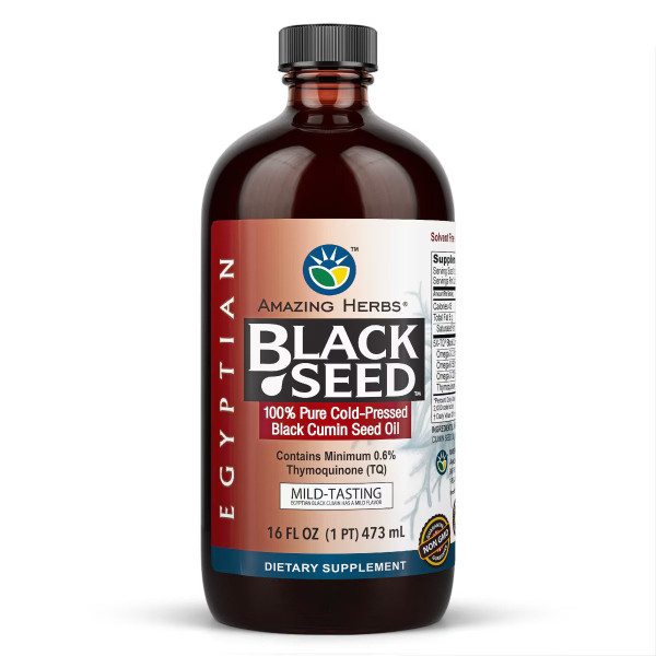 Amazing Herbs Egyptian Black Seed Oil, Cold-Pressed, 16 fl oz