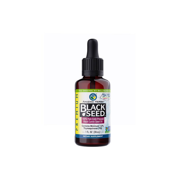 Amazing Herbs Premium Black Seed Oil, Cold-Pressed, 1 fl oz