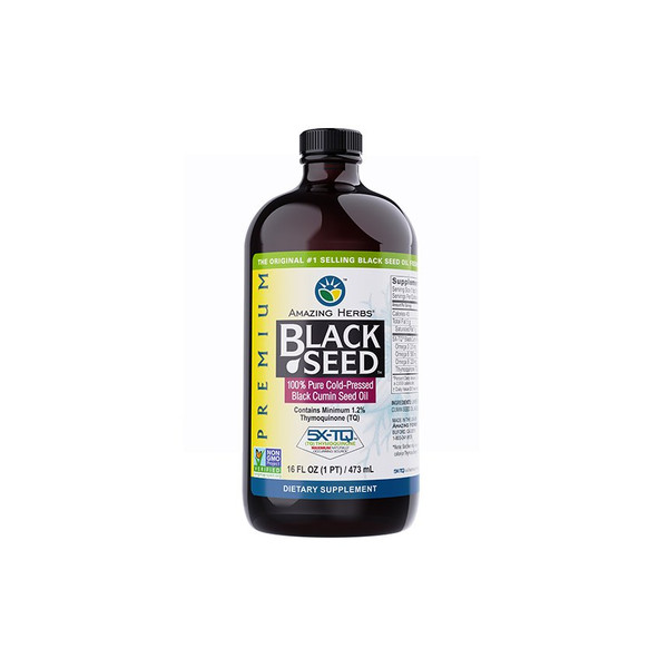 Amazing Herbs Premium Black Seed Oil, Cold-Pressed, 16 fl oz