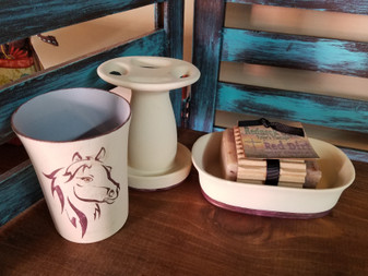 bathroom set, red dirt soap, natural skin care