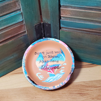 mermaid, walk on water, Jesus, soap dish, terracotta, red dirt soap, handmade, made in oklahoma, natural skin care