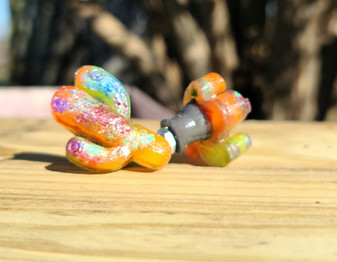 orange cactus drawer knobs, drawer knobs, drawer pulls, handmade knobs, red dirt soap, made USA, veteran owned