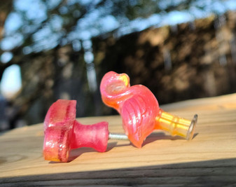 pink flamingo drawer knobs, drawer knobs, drawer pulls, handmade knobs, red dirt soap, made USA, veteran owned