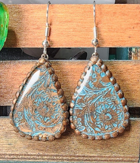 Sm Tooled Teardrop Earrings 