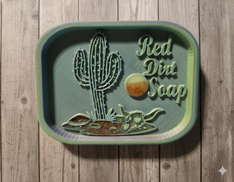 3d printed soap dish, red dirt soap dish,