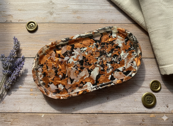 RESIN dish, red dirt soap dish,