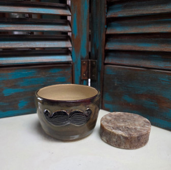 Handmade, stoneware, shave mug, Red Dirt Soap, 