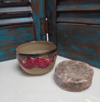 Handmade, stoneware, shave mug, Red Dirt Soap, 