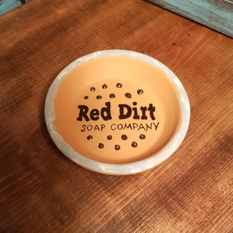 Hand painted Terracotta  Soap Dish - Spots of Grey Skies