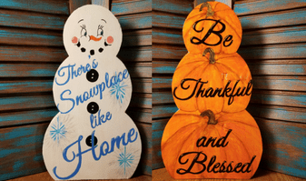 2 Sided Holiday Decor Be Thankful & Blessed Theres Snowplace like Home