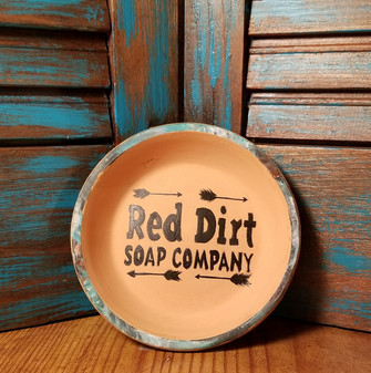 Hand painted Terracotta  Soap Dish - Arrows To Aged Copper