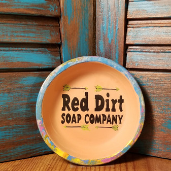Hand painted Terracotta  Soap Dish - Arrows to Sunset