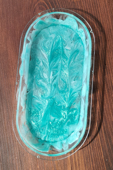 Turquoise Oval Resin Soap Dish / Trinket Dish