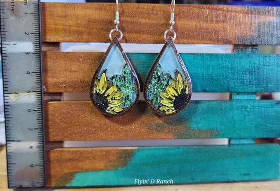 HANDMADE EARRINGS, RESIN EARRINGS, HAND PAINTED, MADE IN THE USA