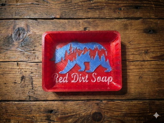 3d printed soap dish, red dirt soap dish,