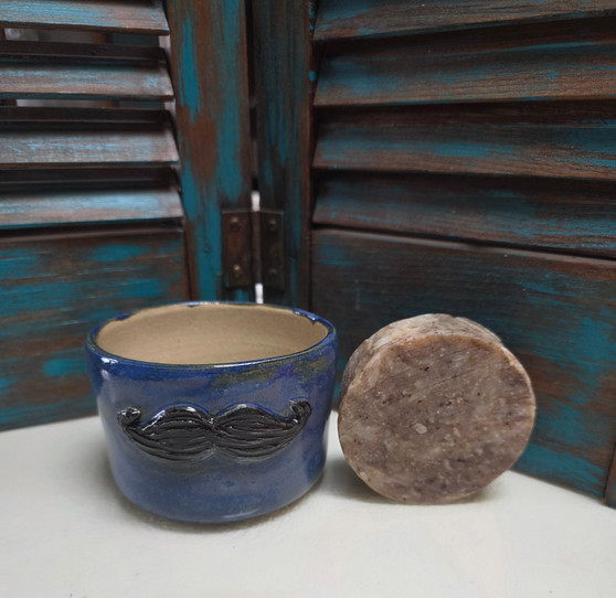 Handmade, stoneware, shave mug, Red Dirt Soap, 