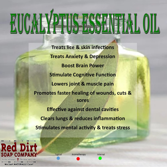 eucalyptus essential oil, red dirt soap