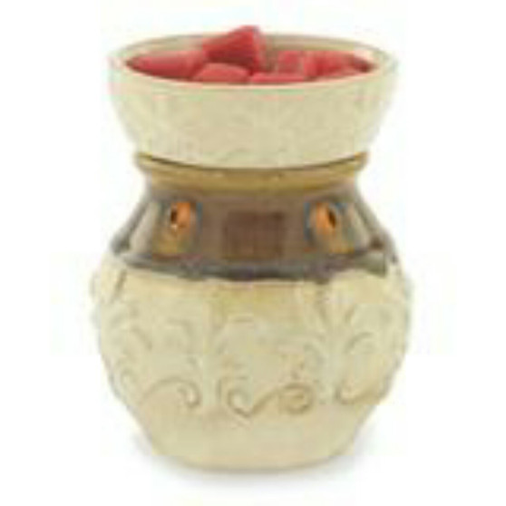 Cream Fleur DeLis Warmer  - 2 FREE MELTS