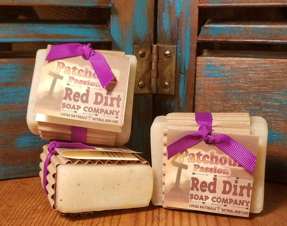 natural bar soap, handmade, made in the USA,  patchouli, RED DIRT SOAP, veteran owned, 