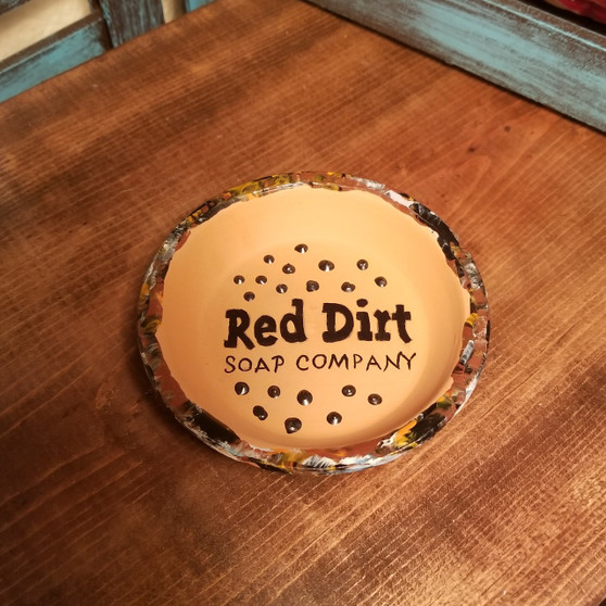 Hand painted Terracotta  Soap Dish - Spots of Rustic Touch
