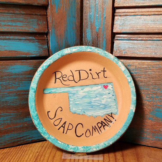 oklahoma, soap dish, terracotta, red dirt soap, handmade, made in oklahoma, natural skin care