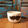 RUNNING BEAR MUSTACHE, Hand Thrown Stoneware Shave Mug, Shave Mug, handmade shaving mug, red dirt soap