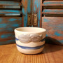 STREAK OF BLUE SILVER FOX MUSTACHE, Hand Thrown Stoneware Shave Mug, Shave Mug, handmade shaving mug, red dirt soap