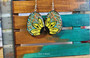 HANDMADE EARRINGS, RESIN EARRINGS, HAND PAINTED, MADE IN THE USA