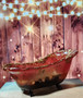 CLAWFOOT TUB, GOLD LEAF, BURGANDY, HANDCRAFTED, RED DIRT SOAP