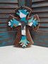 Red Dirt Soap, Hand painted Cross, cowhide