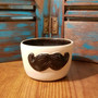 Sandy Shore Black Mustache Hand Thrown Stoneware Shave Mug