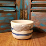 Blue Streak Silver Fox Mustache Hand Thrown Stoneware Shave Mug