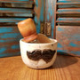 Running Bear Mustache Hand Thrown Stoneware Shave Mug