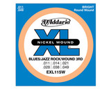 Jeu de Cordes D'addario Regular BLUES-JAZZ-ROCK Sol File EXL115W Jeu de Cordes D'addario Regular BLUES-JAZZ-ROCK Sol File EXL115W