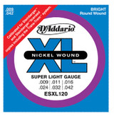Jeu de Cordes D'addario Regular Super Light / Double Boule ESXL120 Jeu de Cordes D'addario Regular Super Light / Double Boule ESXL120